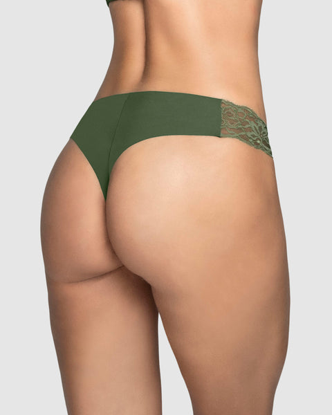 Hilo invisible con toques de encaje en laterales#color_610-verde-militar