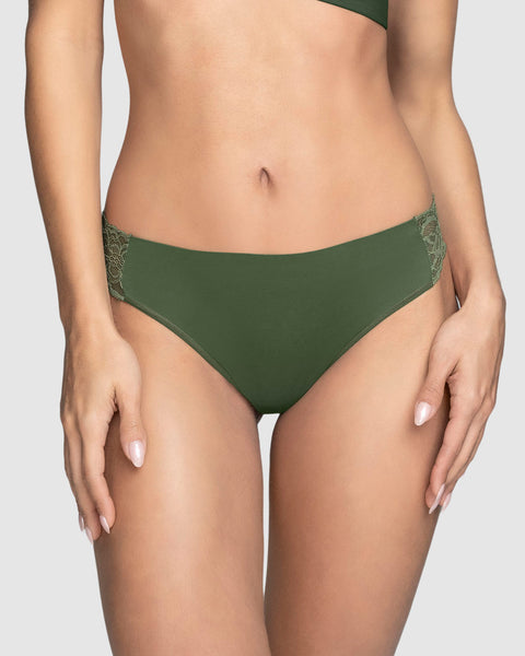 Hilo invisible con toques de encaje en laterales#color_610-verde-militar