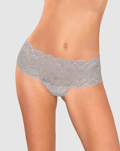 Bloomer estilo cachetero en encaje con transparencias y bordes redondeados#color_710-gris