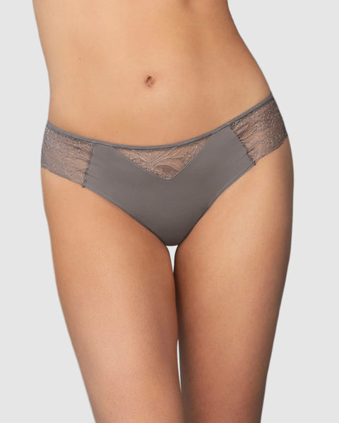 Bloomer estilo tanga hilo con laterales y encaje#color_702-gris-oscuro