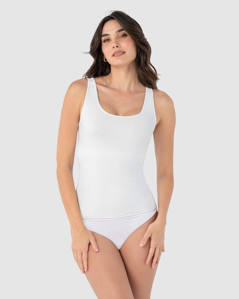 Blusa de control moderado con doble capa en abdomen
