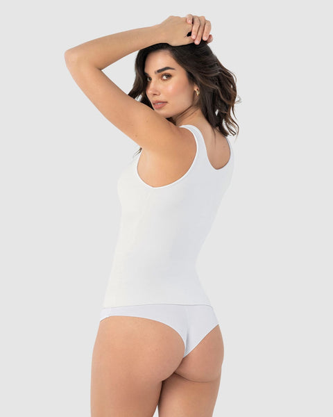 Blusa de control moderado con doble capa en abdomen#color_000-blanco