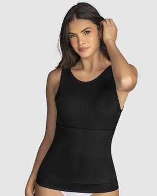 Blusa de control moderado en abdomen y espalda#color_700-negro