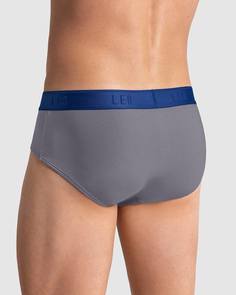 Paquete x3 bóxers brief de alta transpiración en microfibra ideal para uso diario#color_758-gris-elastico-azul