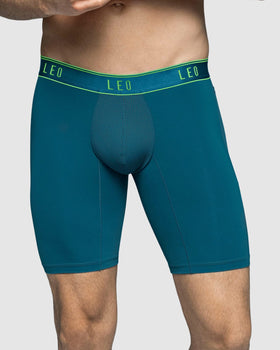Bóxer deportivo largo con bolsillo lateral en microfibra#color_541-verde-azul