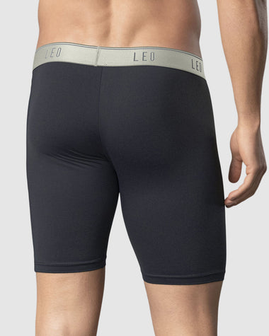 Bóxer deportivo largo con bolsillo lateral en microfibra#color_706-gris-elastico-gris-metalizado