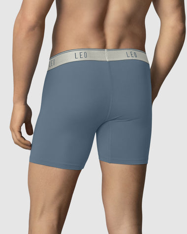 Bóxer en microfibra con mallas transpirables frontales#color_549-azul-grisaceo-elastico-gris-metalizado