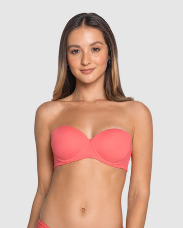 Brasier strapless con realce incorporado#color_238-coral-medio