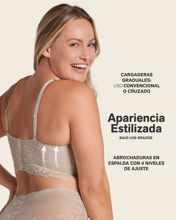 Brasier tipo bustier sexy support con cubrimiento de espalda#color_802-cafe-claro