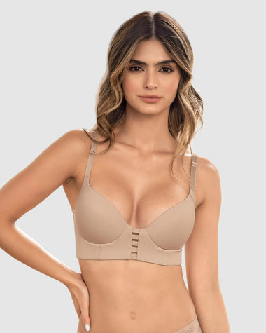 Brasier triangular de realce alto y buen cubrimiento Memory Bustier#color_802-cafe-claro