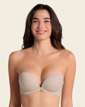 Brasier triple realce efecto 3d escote profundo#color_802-cafe-claro