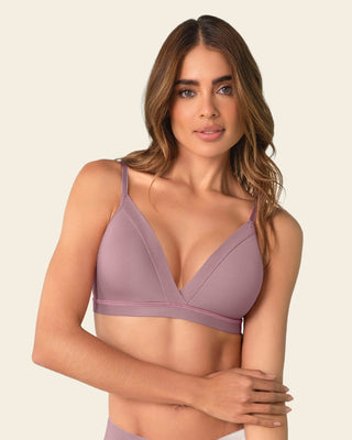 Brasier sin arco Pura Comodidad con detalles en tul#color_413-morado-medio