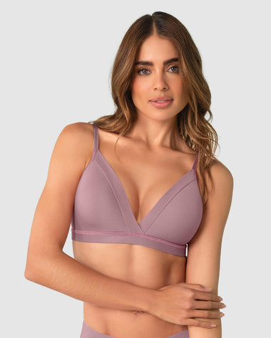 Brasier sin arco Pura Comodidad con detalles en tul#color_413-morado-medio