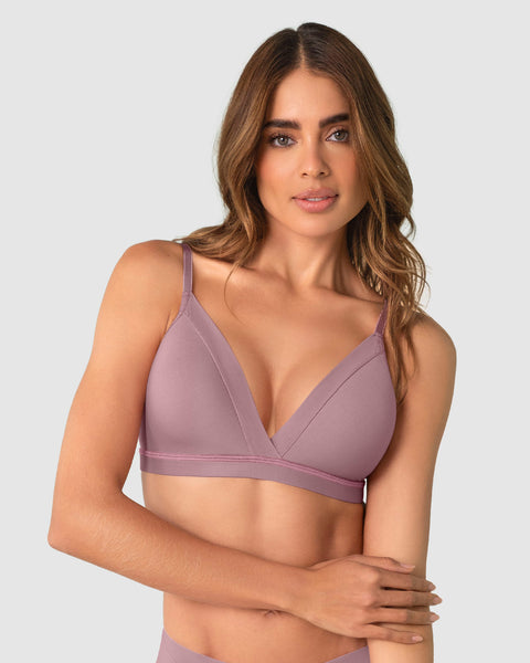 Brasier sin arco Pura Comodidad con detalles en tul#color_413-morado-medio