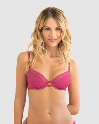 Bralette con arco en encaje liviano y suave#color_311-fucsia