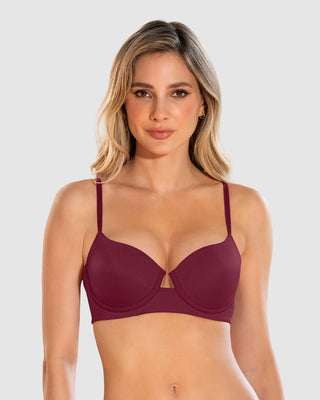 Brasier de realce alto con escote profundo#color_240-vino