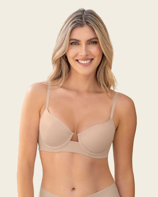 Brasier de realce alto con escote profundo#color_802-cafe-claro