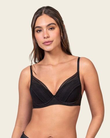 Brasier con encaje y copas suaves#color_700-negro