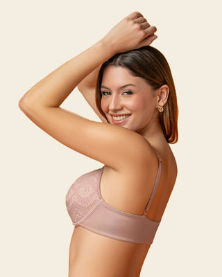 Brasier en encaje con abrochadura frontal y espalda lisa#color_a22-rosa-vieja