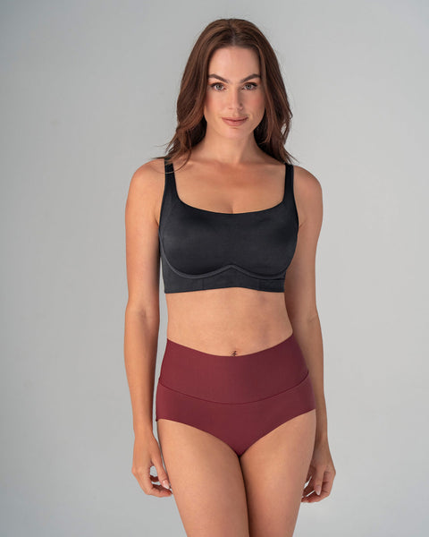 Bloomer hípster tiro alto de control fuerte de abdomen#color_382-vino