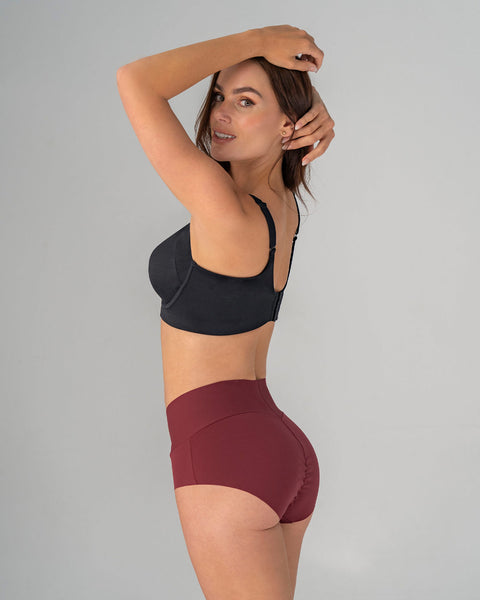 Bloomer hípster tiro alto de control fuerte de abdomen#color_382-vino