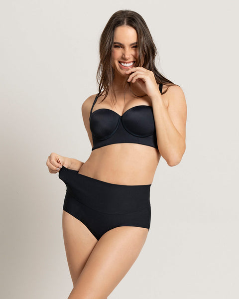 Bloomer hípster tiro alto de control fuerte de abdomen#color_700-negro