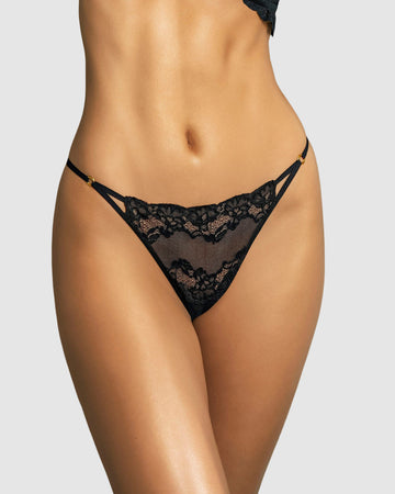 Tanga hilo en encaje ligera y cómoda#color_700-negro