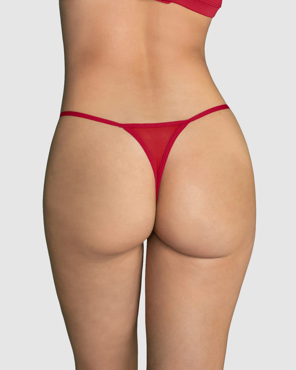 Tanga hilo con detalles en tul