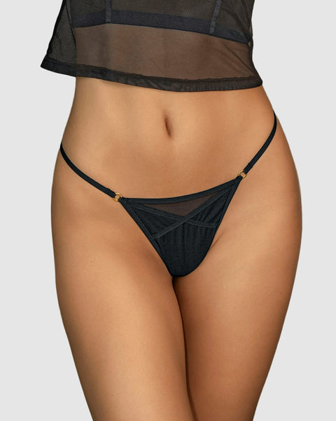 Tanga hilo con detalles en tul#color_700-negro