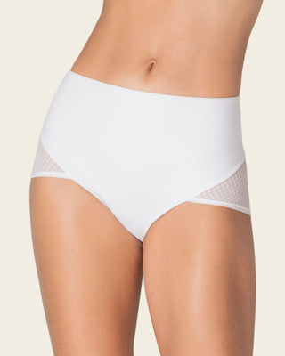 Bloomer clásico de control fuerte en abdomen, glúteos en tul#color_000-blanco