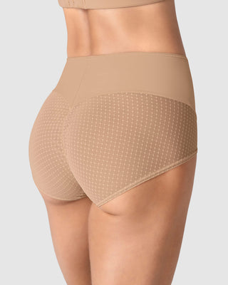 Bloomer clásico de control fuerte en abdomen, glúteos en tul#color_801-cafe-medio