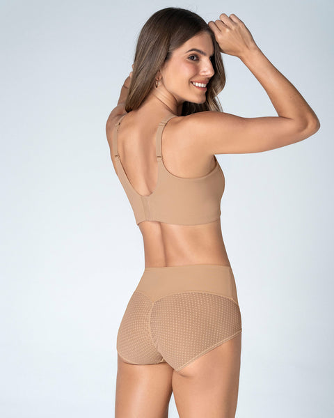 Bloomer clásico de control fuerte en abdomen, glúteos en tul#color_801-cafe-medio
