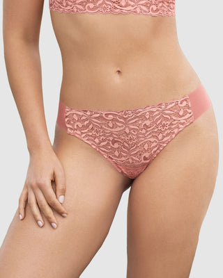 Hilo con encaje frontal y tela invisible en glúteos#color_276-rosa-medio