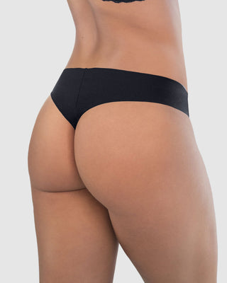 Hilo con encaje frontal y tela invisible en glúteos#color_700-negro