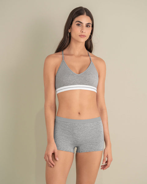 Bóxer en algodón jaspe tiro medio#color_288-gris-jaspe