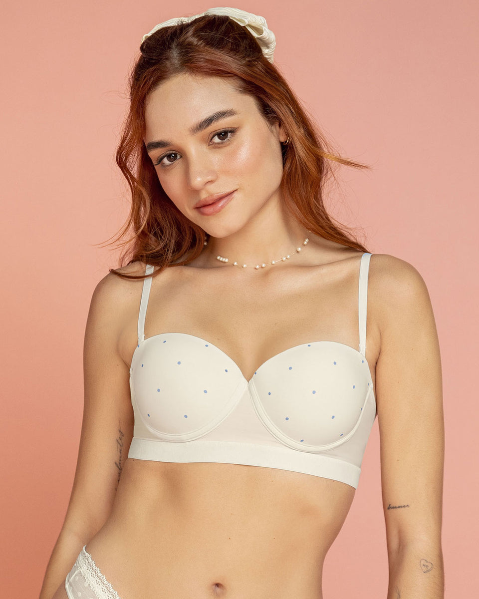 Brasier balconet con arco, realce alto y encaje