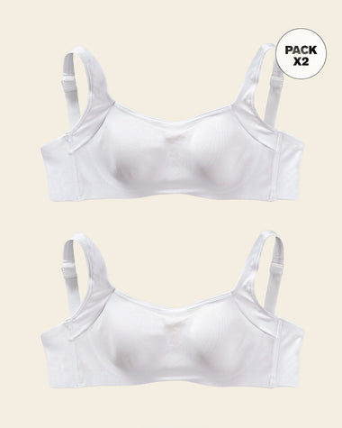 Paquete x2 brasieres brastop con buen cubrimiento de sisa y espalda#color_000-blanco