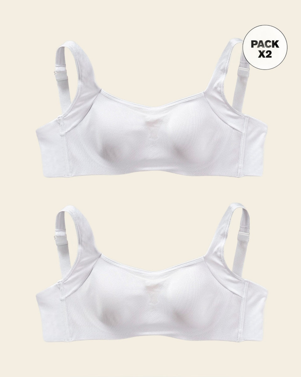 Paquete x2 brasieres brastop con buen cubrimiento de sisa y espalda