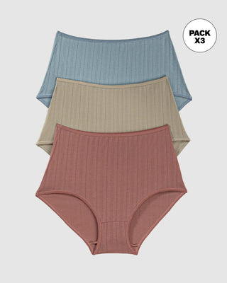 Paquete x 3 bloomers Clásicos con Excelente Cubrimiento#color_s28-azul-claro-cafe-medio-verde-medio