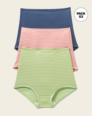 Paquete x 3 bloomers clásicos con máximo cubrimiento#color_s29-rosa-claro-azul-verde-claro