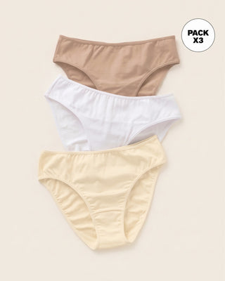 Paquete x 3 bloomers tipo bikini con buen cubrimiento#color_s08-cafe-blanco-marfil