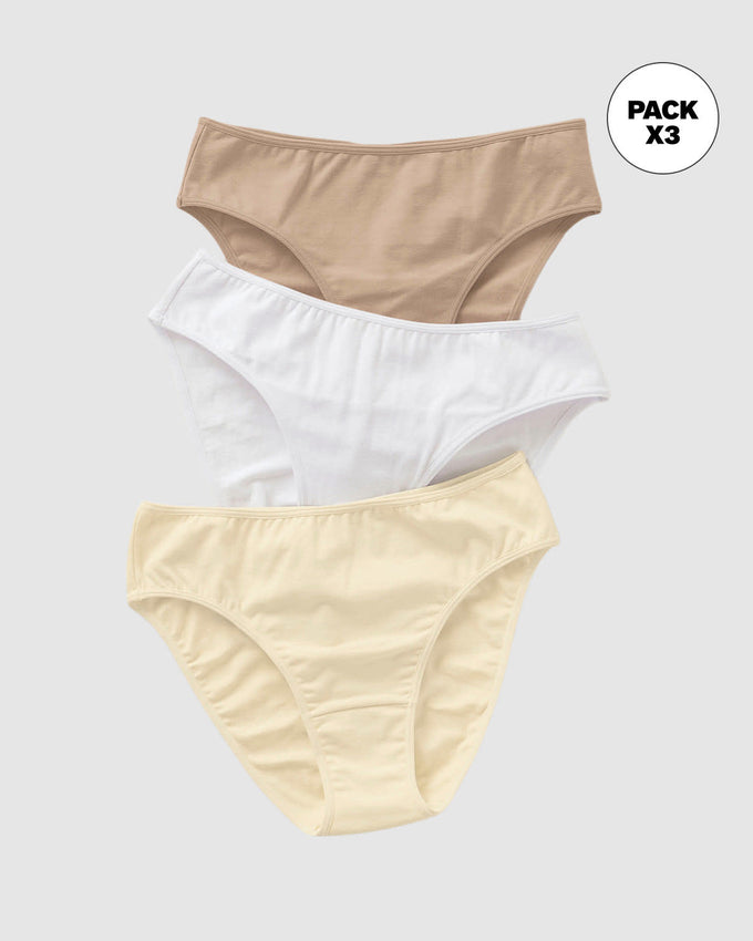 Paquete x 3 bloomers tipo bikini con buen cubrimiento#color_s08-cafe-blanco-marfil