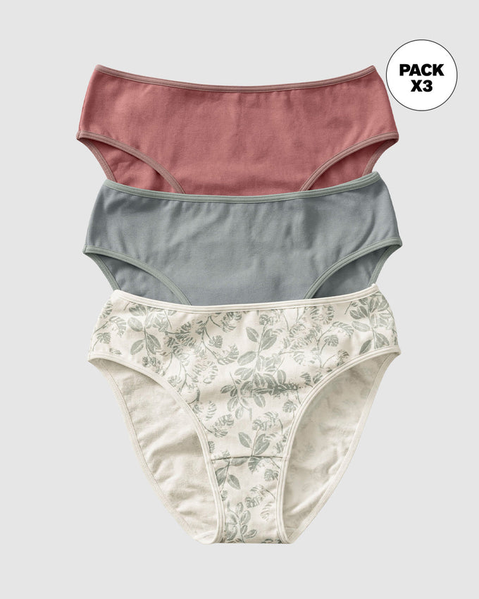 Paquete x 3 bloomers tipo bikini con buen cubrimiento#color_s29-gris-palo-de-rosa-marfil-estampado