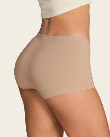 Paquete x 3 cómodos bloomers estilo bóxers en algodón elástico#color_984-beige-blanco-marfil