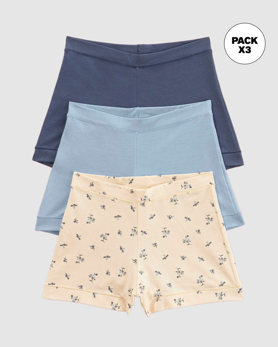Paquete x 3 bóxers con algodón elástico