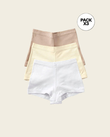 Paquete x 3 bóxers con algodón de excelente cubrimiento#color_991-beige-blanco-marfil
