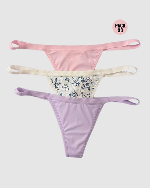 Paquete x 3 tangas hilos descaderadas#color_s41-rosa-pastel-lila-estampado