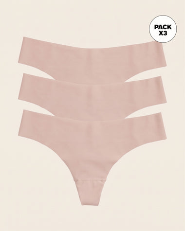 Paquete x3 bloomers brasilera invisible ultraplano sin elásticos y de pocas costuras#color_802-cafe-claro