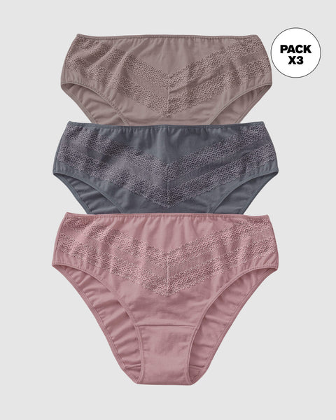 Paquete x 3 Bloomers tipo Bikini Clásicos y Confortables#color_s31-palo-de-rosa-gris-claro-gris-oscuro