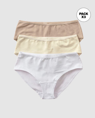 Paquete x 3 bloomer clásico de máxima comodidad y frescura#color_s04-cafe-blanco-marfil